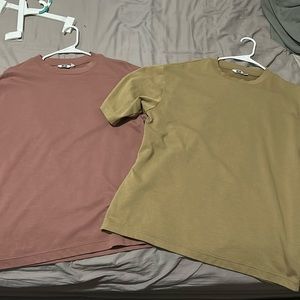 Uniqlo Airism Oversized tee bundle! Tan and pink (Large)